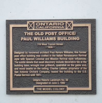 The Old Post Office/Paul Williams Building Marker image. Click for full size.