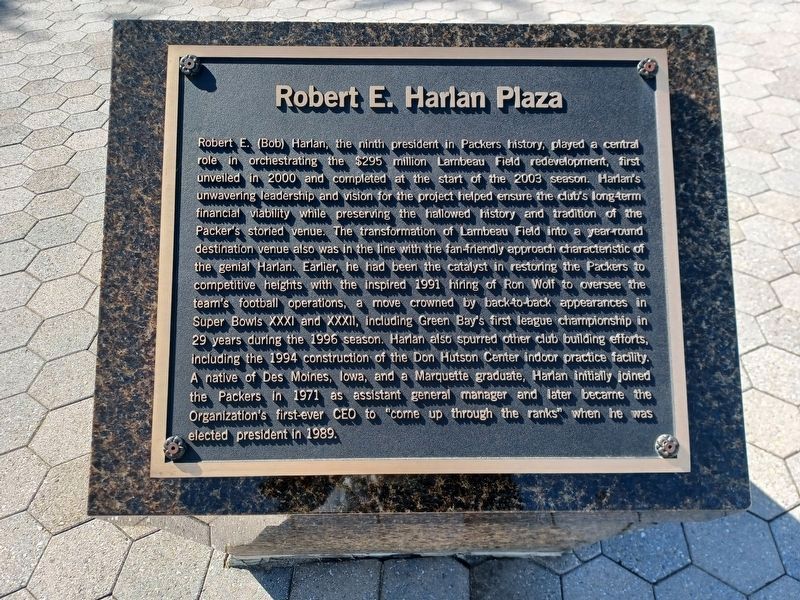 Robert E. Harlan Plaza Marker image. Click for full size.