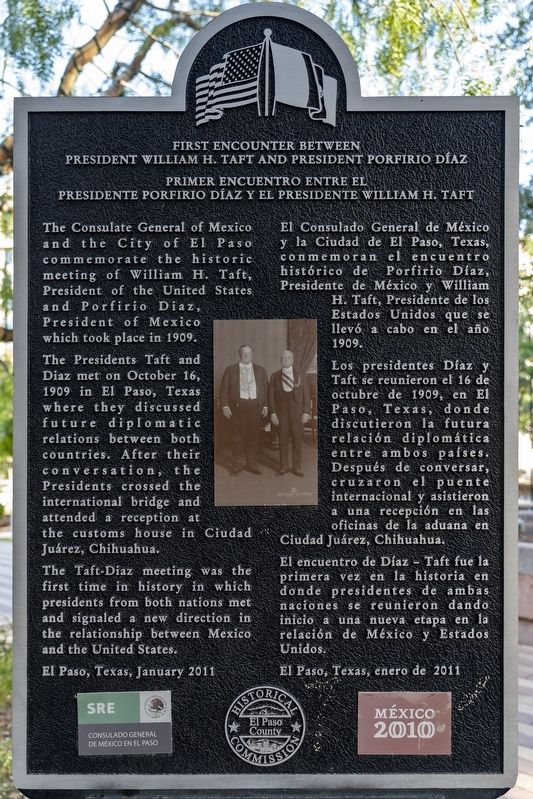 First Encounter Between President William H. Taft and President Porfirio D�az Marker image. Click for full size.