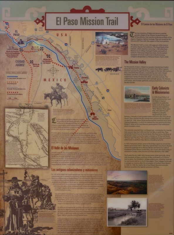 El Paso Mission Trail / El Camino de las Misiones de El Paso Marker image. Click for full size.