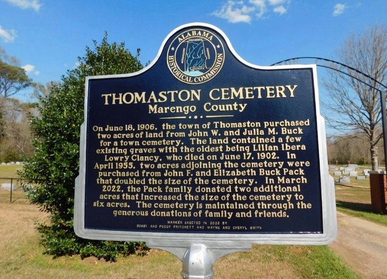 Thomaston Cemetery Marker. Click for full size. Thomaston Cemetery Marker image. Click for full size.