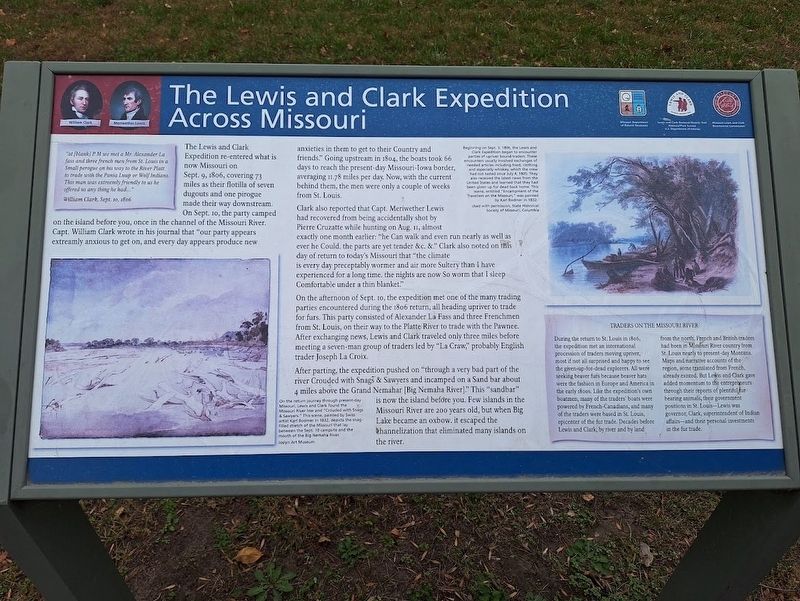 The Lewis and Clark Expedition Across Missouri Marker. Click for full size. The Lewis and Clark Expedition Across Missouri Marker image. Click for full size.