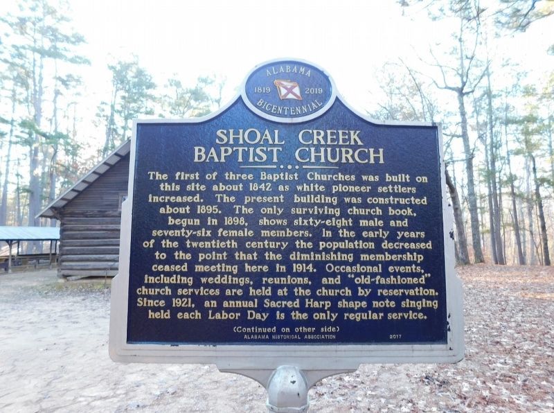 Shoal Creek Baptist Church Marker image. Click for full size.