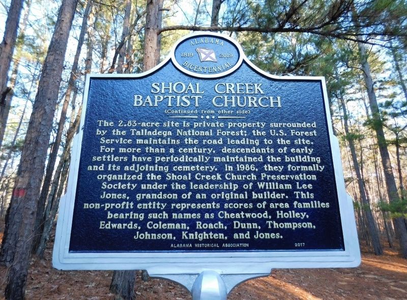 Shoal Creek Baptist Church Marker image. Click for full size.