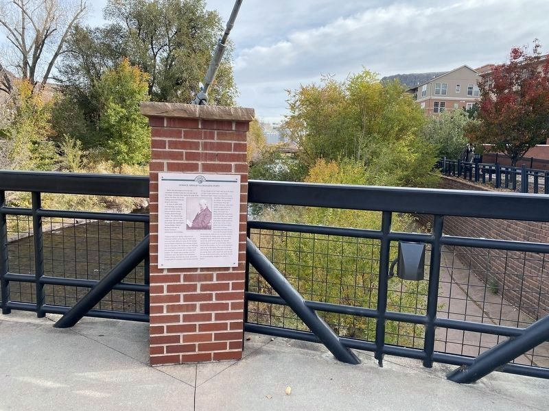 Horace Greeley’s Crossing Point Marker. Click for full size. Horace Greeley’s Crossing Point Marker image. Click for full size.