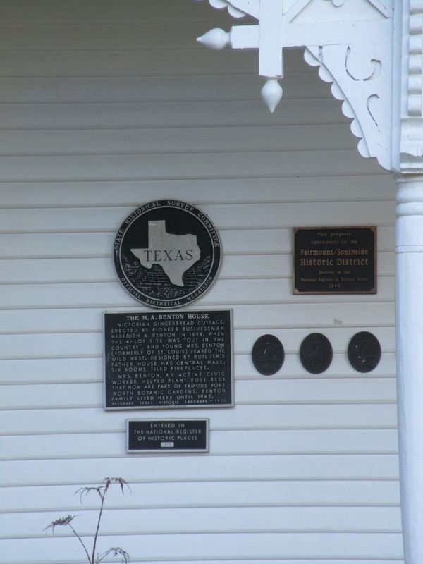 The M.A. Benton House Marker image. Click for full size.
