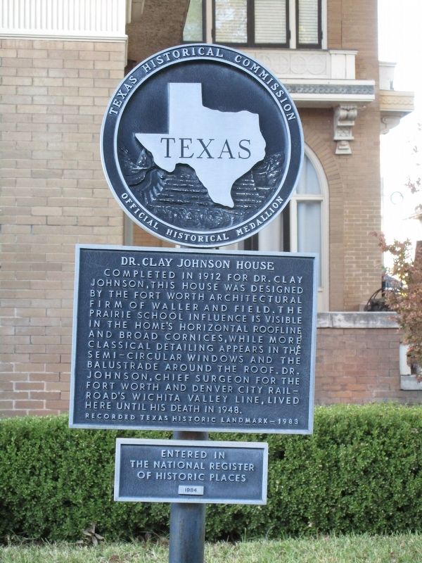 Dr. Clay Johnson House Marker image. Click for full size.