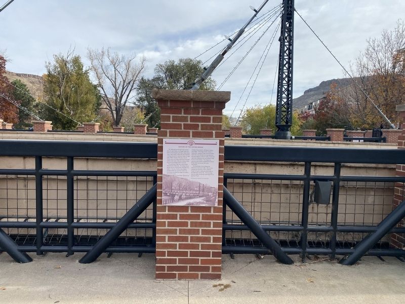 History of the Avenue Bridge Marker. wide view image. Click for full size.