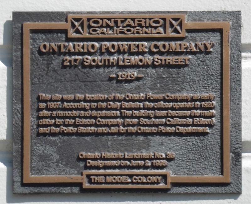 Ontario Power Company Marker image. Click for full size.