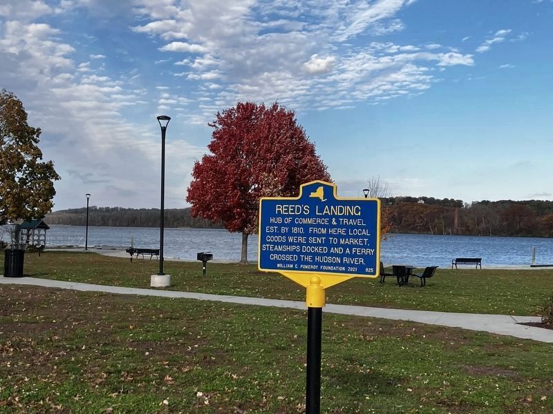 Reed’s Landing Marker with Hudson River in the background. Click for full size. Reed’s Landing Marker with Hudson River in the background image. Click for full size.