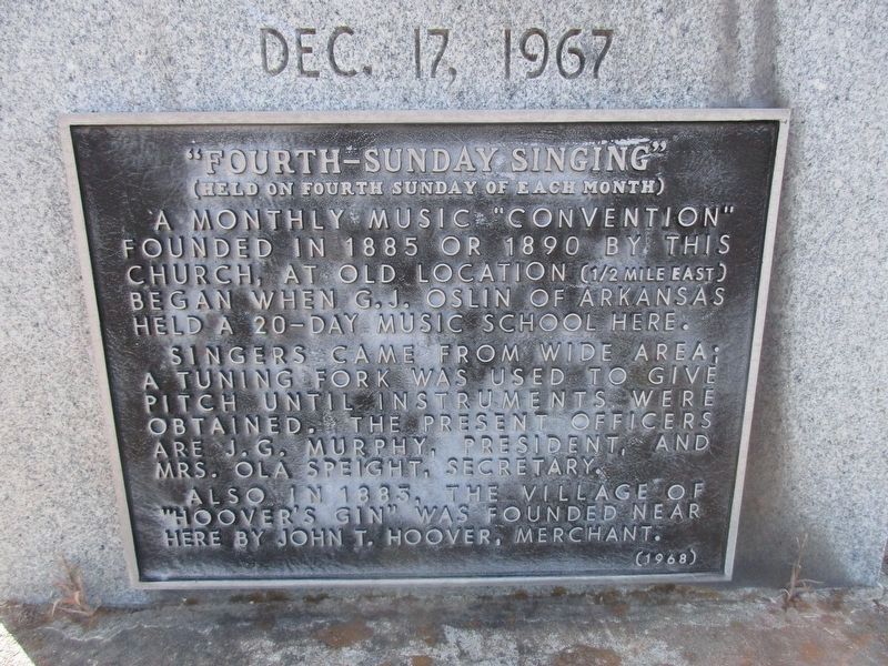 Fourth-Sunday Singing Marker image. Click for full size.
