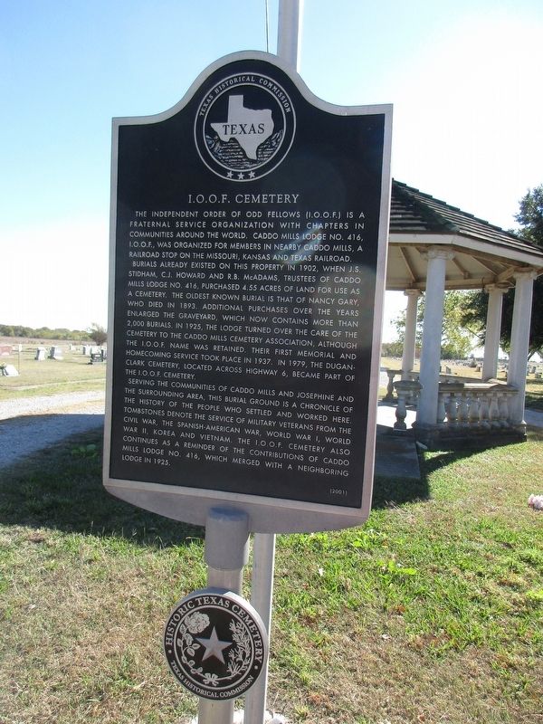 I.O.O.F. Cemetery Marker image. Click for full size.