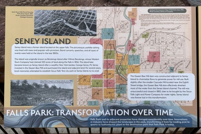 Seney Island | Falls Park: Transformation Over Time Marker image. Click for full size.