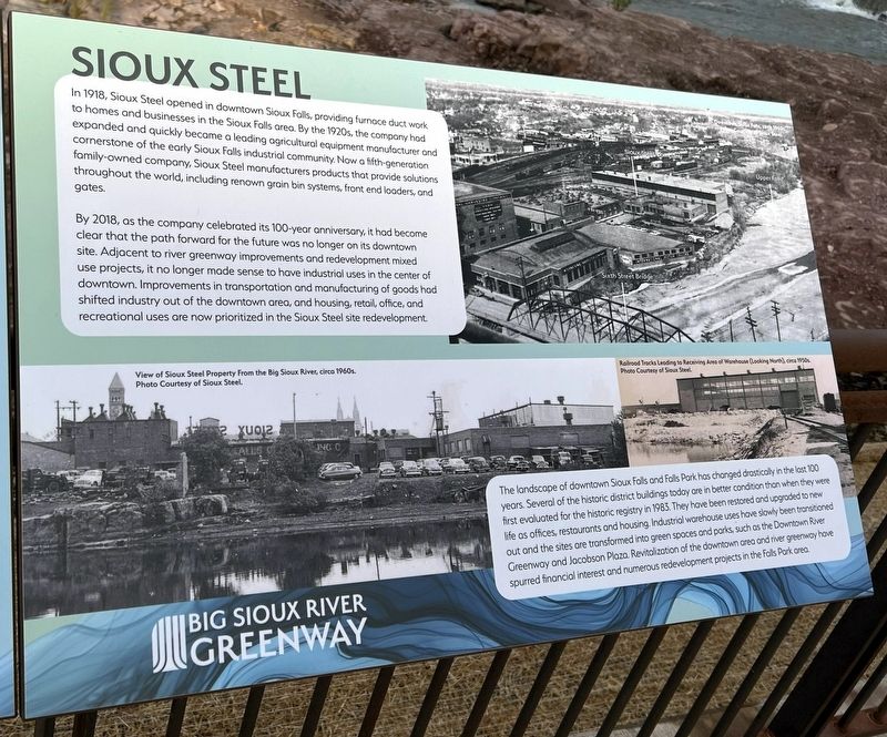 Sioux Steel | Falls Park: Transformation Over Time Marker image. Click for full size.