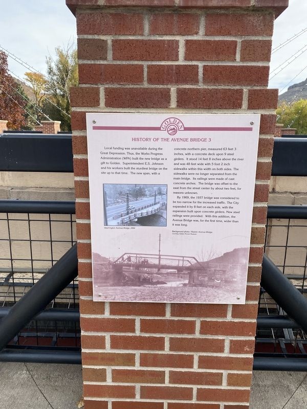 History of the Avenue Bridge 3 Marker image. Click for full size.