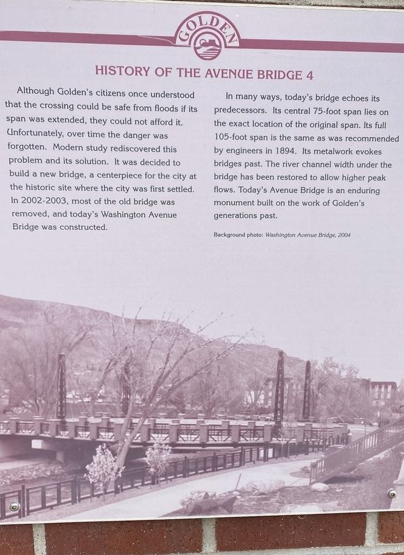 History of the Avenue Bridge 4 Marker image. Click for full size.
