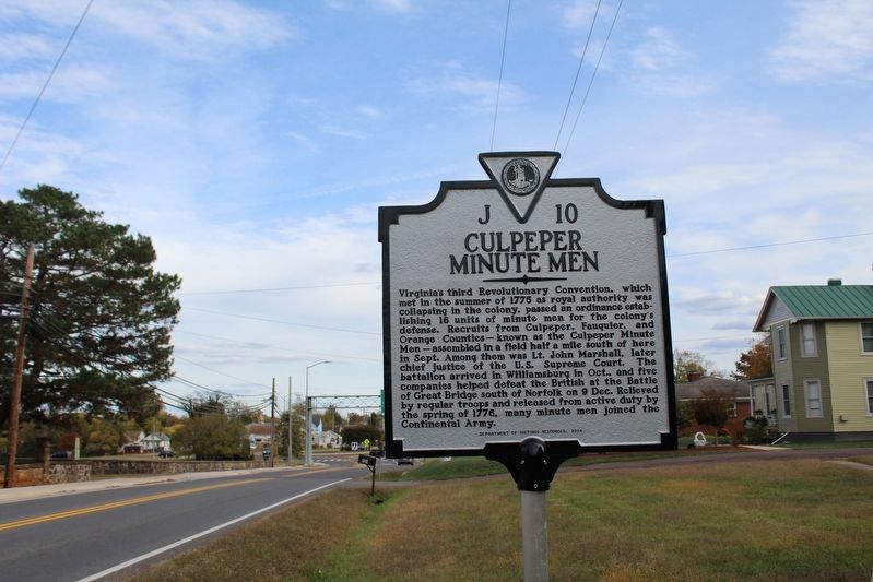 Culpeper Minute Men Marker image. Click for full size.