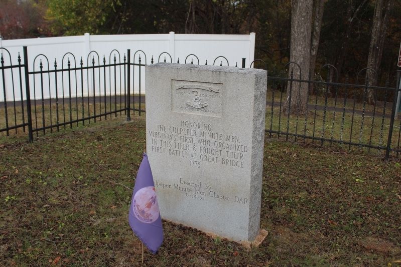 Culpeper Minute Men Monument - Yowell Meadow Park/Lakeview Subdivision image. Click for full size.