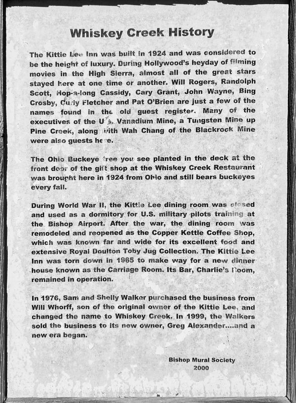 Whiskey Creek History Marker image. Click for full size.