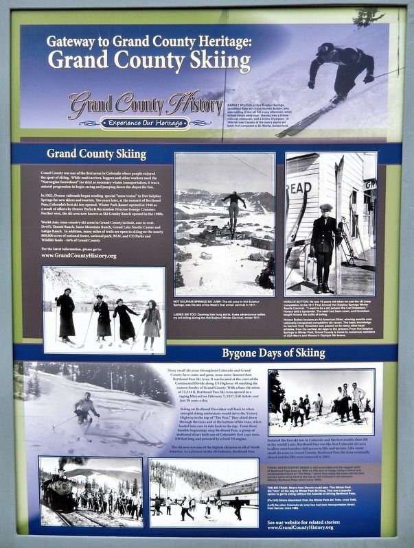 Grand County Skiing Marker. Click for full size. Grand County Skiing Marker image. Click for full size.