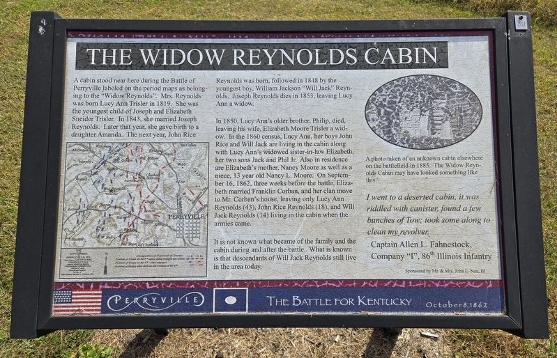 The Widow Reynolds Cabin Marker image. Click for full size.