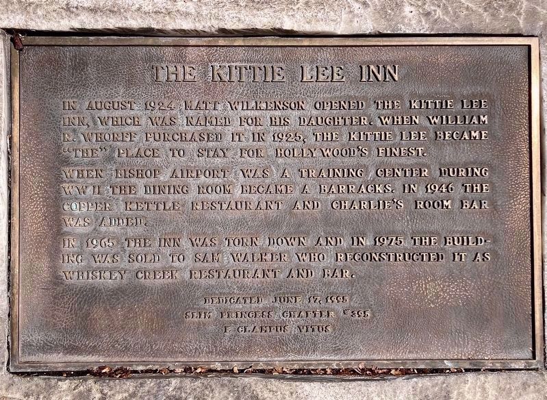 Kittie Lee Inn Marker. Click for full size. Kittie Lee Inn Marker image. Click for full size.