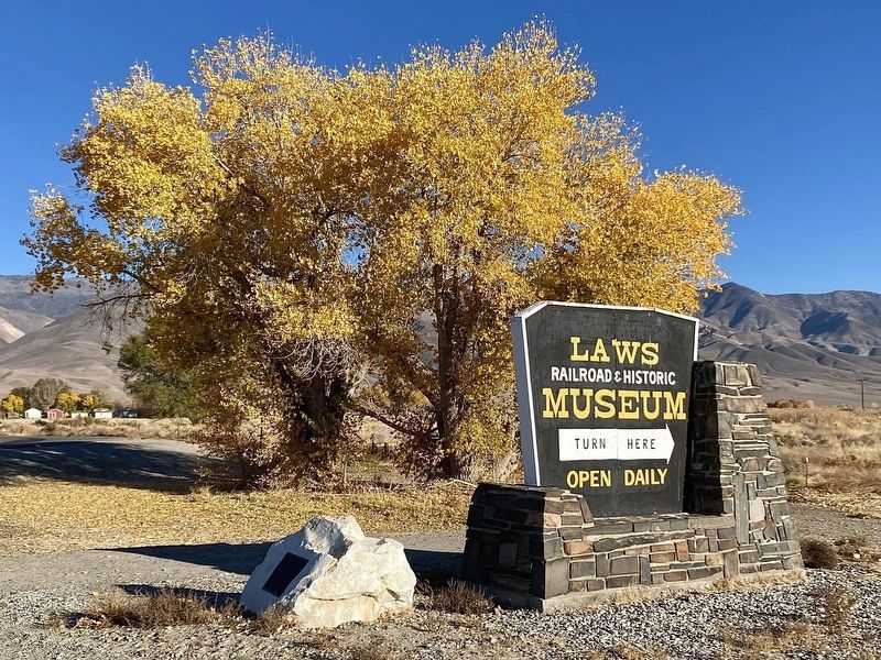Laws Museum Sign at Hwy 6 image. Click for full size.