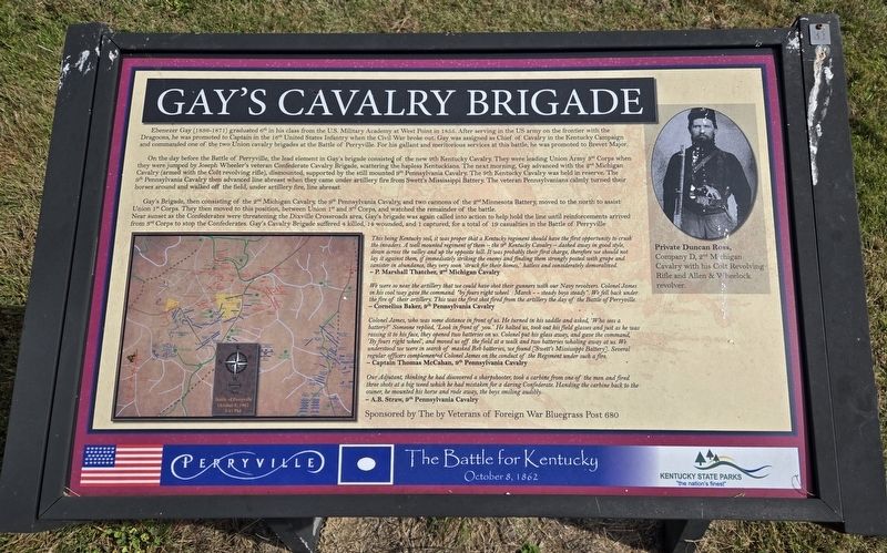 Gay's Cavalry Brigade Marker. Click for full size. Gay's Cavalry Brigade Marker image. Click for full size.