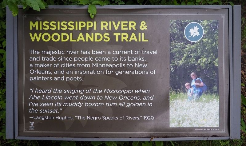 Mississippi River & Woodlands Trail Marker image. Click for full size.