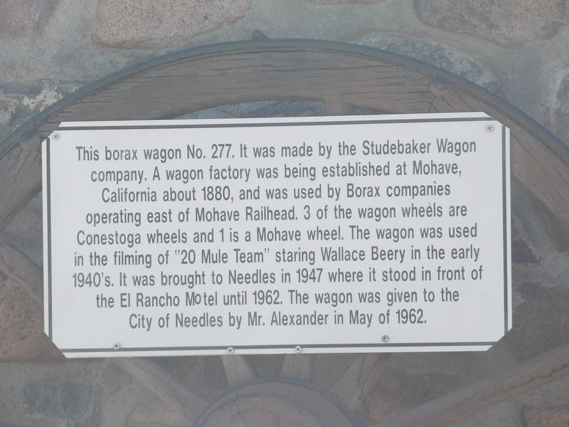 Borax Wagon No. 277 Marker image. Click for full size.