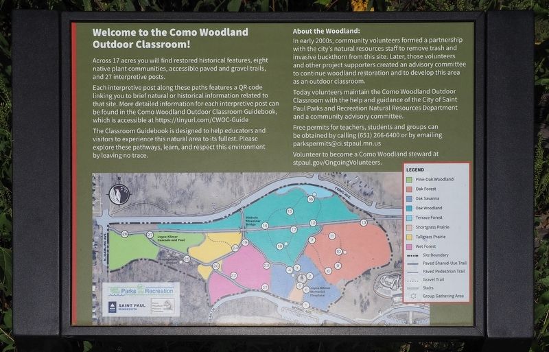 Welcome to the Como Woodland Outdoor Classroom! Marker image. Click for full size.
