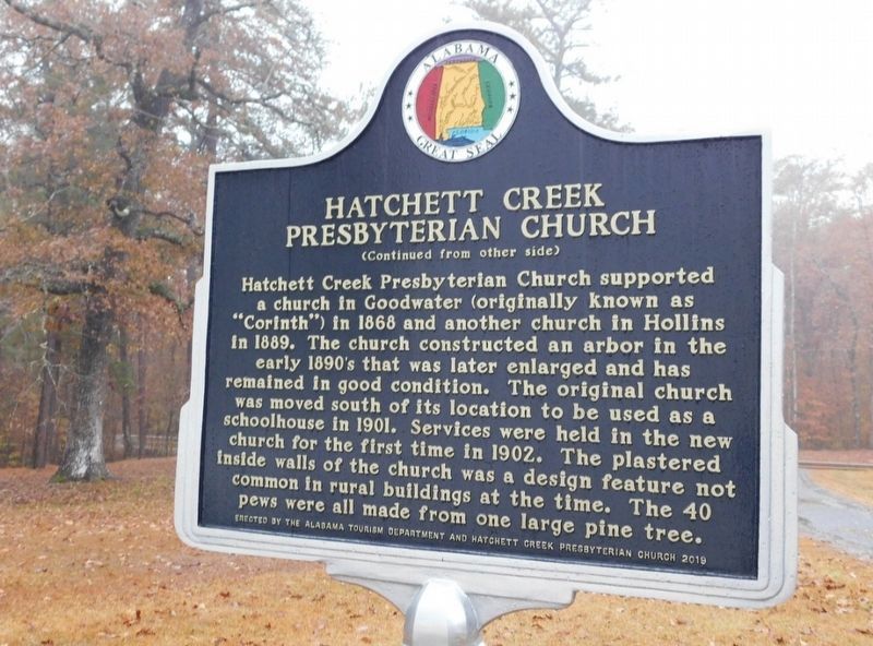 Hatchett Creek Presbyterian Church Marker - Reverse Side image. Click for full size.
