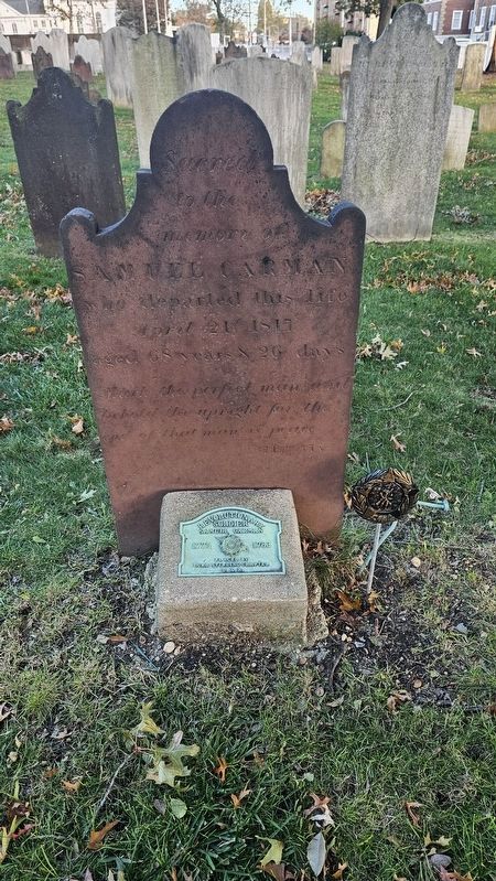 Samuel Carman Headstone image. Click for full size.
