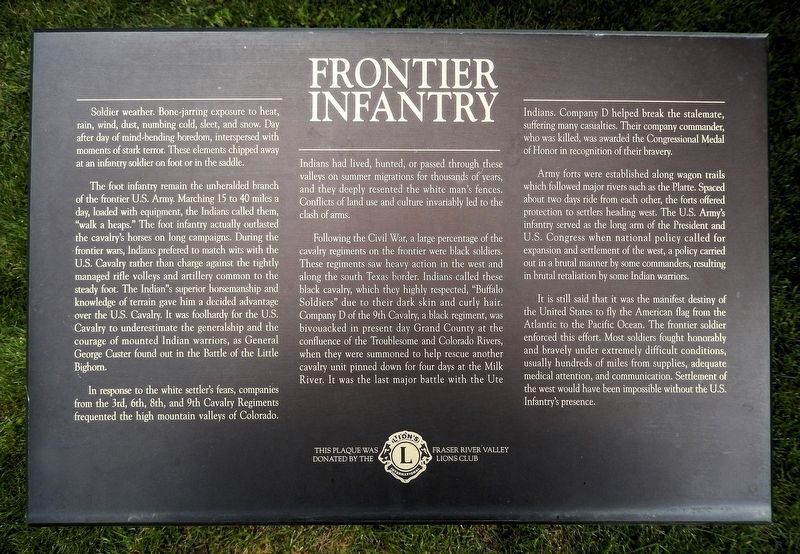 Frontier Infantry Marker image. Click for full size.
