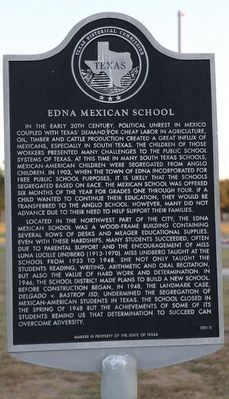 Edna Mexican School Marker image. Click for full size.