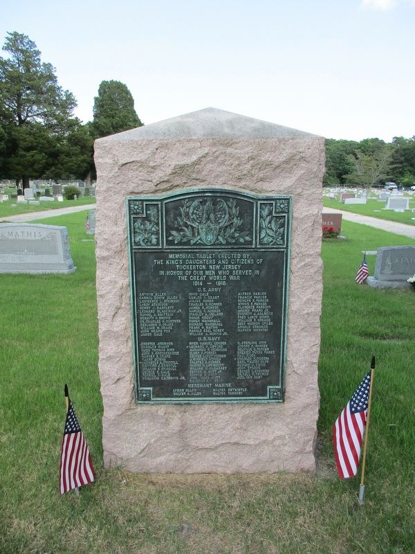 Tuckerton World War I Memorial image. Click for full size.