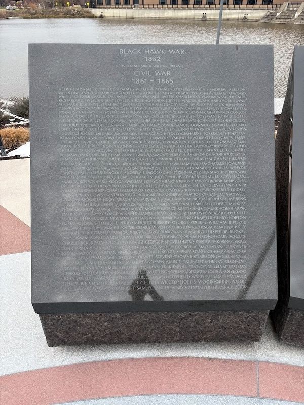 DuPage County Veterans Memorial, Black Hawk War, Civil War image. Click for full size.