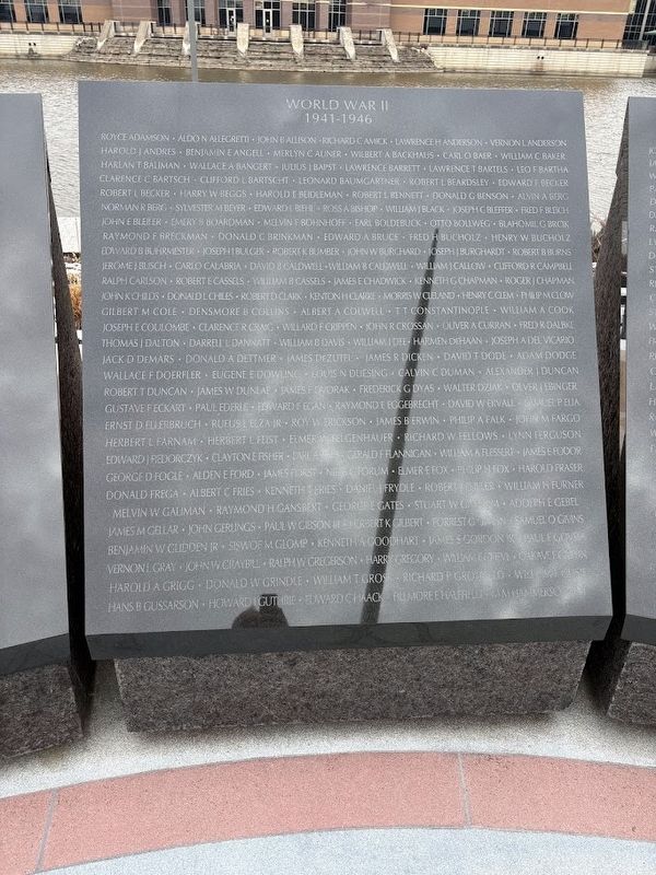 DuPage County Veterans Memorial, World War II (slab 1) image. Click for full size.