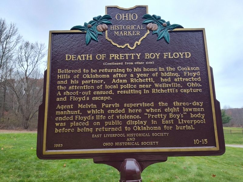 Death Of Pretty Boy Floyd Marker image. Click for full size.