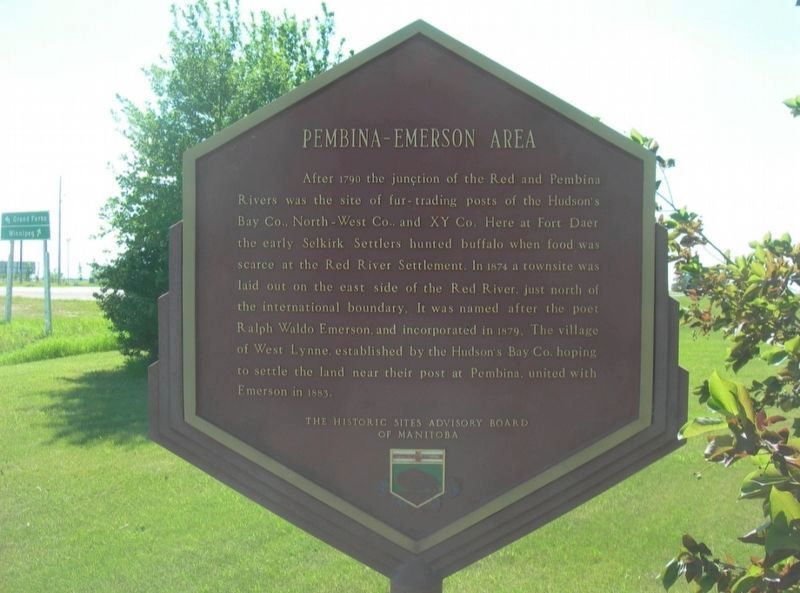 Pembina - Emerson Area Marker image. Click for full size.