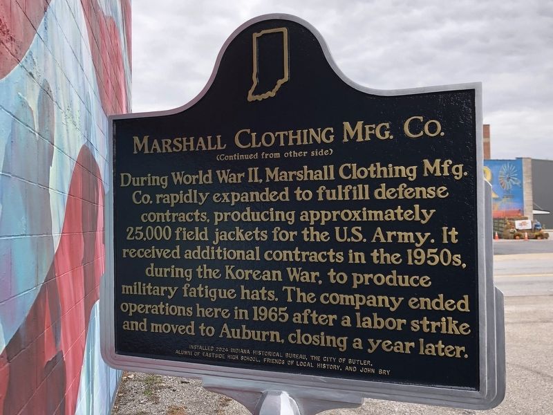 Marshall Clothing Mfg. Co. Marker, Side Two image. Click for full size.