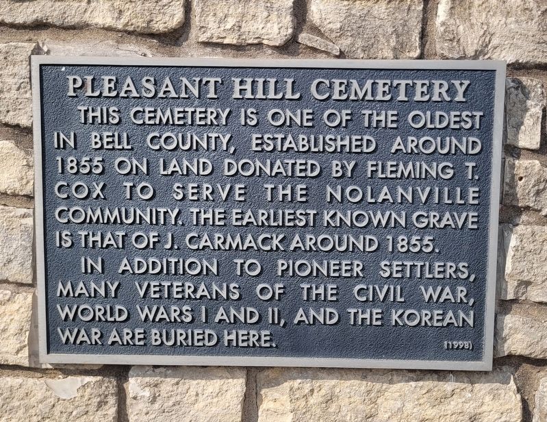 Pleasant Hill Cemetery Marker image. Click for full size.