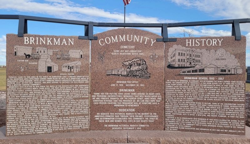 Brinkman Community History Marker. Click for full size. Brinkman Community History Marker image. Click for full size.