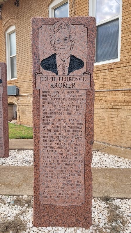 Edith Florence Kromer / Jewel Smoot Hood Marker. Click for full size. Edith Florence Kromer / Jewel Smoot Hood Marker image. Click for full size.