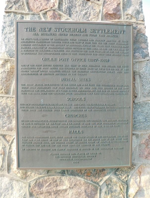 The New Stockholm Settlement Marker image. Click for full size.