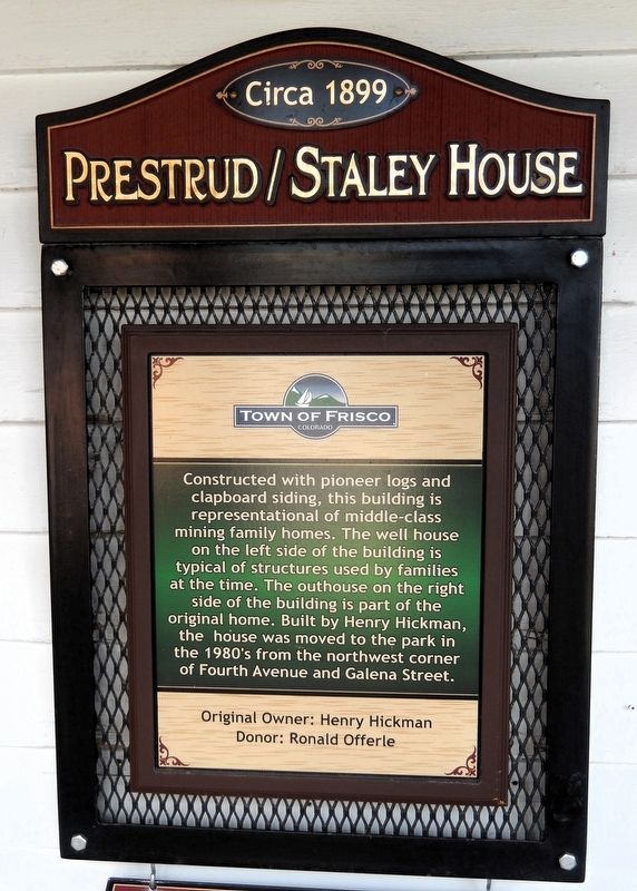 Prestrud/Staley House Marker. Click for full size. Prestrud/Staley House Marker image. Click for full size.