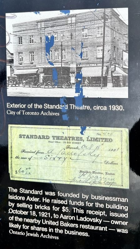 Standard Theatre marker photos and captions detail (right) image. Click for full size.