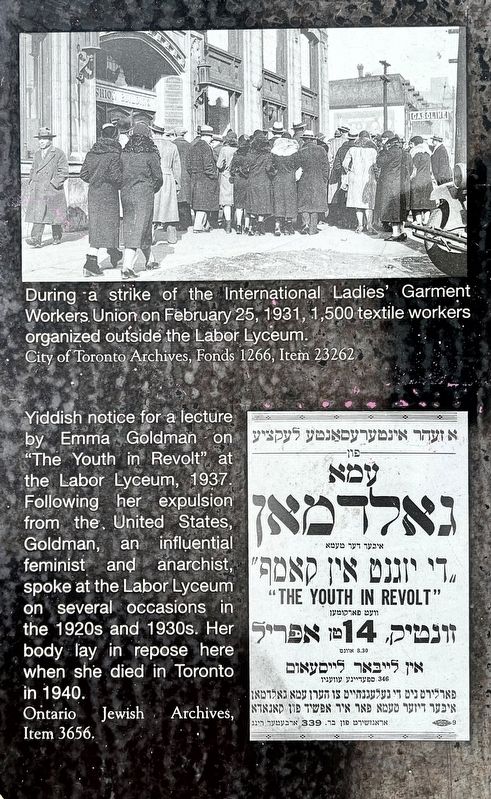 Labor Lyceum marker photos and captions detail (left) image. Click for full size.