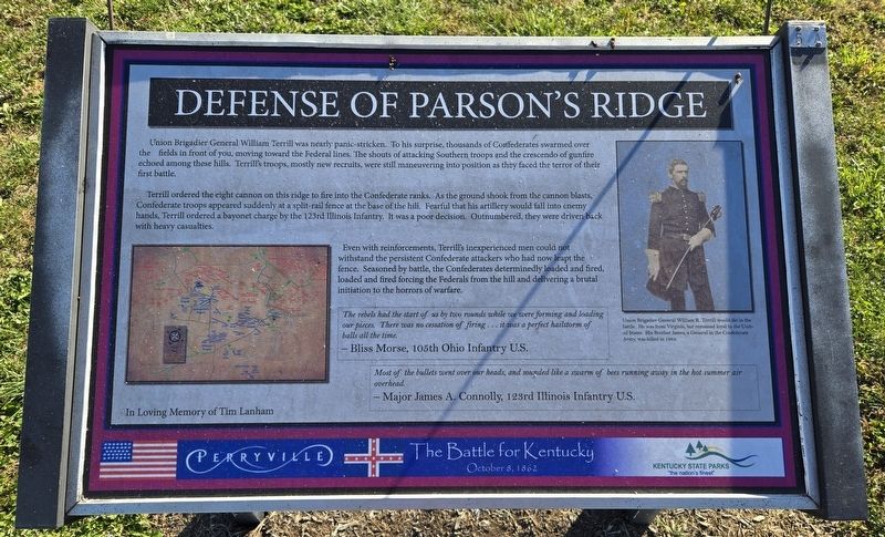 Defense Of Parson's Ridge Marker image. Click for full size.