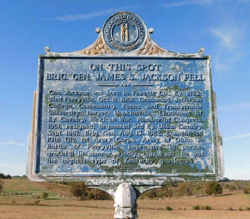 On this Spot Brig. Gen. James S. Jackson Fell Marker image. Click for full size.